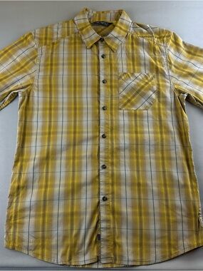 (Rare)Arc'teryx Yellow and Cream Plaid Casual Button-Down Shirt